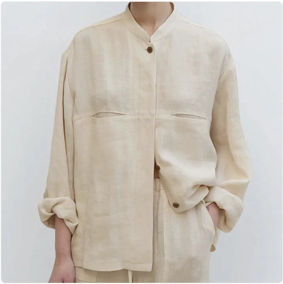 Cardigan  - 100% Linen Shirt
