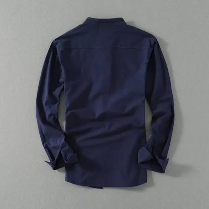 Vintage Mandarin - Cotton Shirt Long Sleeve