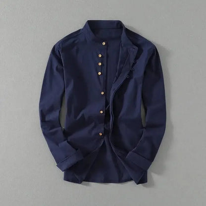 Vintage Mandarin - Cotton Shirt Long Sleeve
