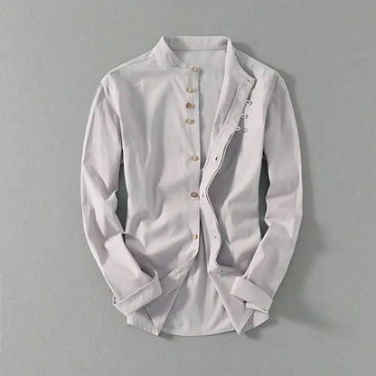 Vintage Mandarin - Cotton Shirt Long Sleeve